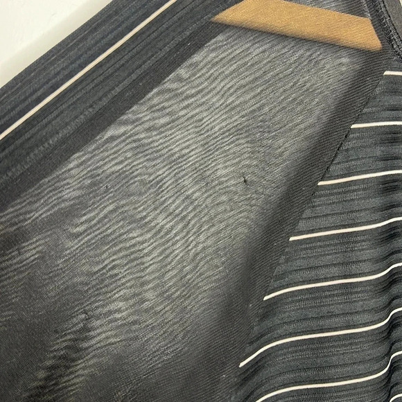 Jonathan Simkhai Black & White Striper Mesh Mixed Media Shirt - Picture 6 of 14